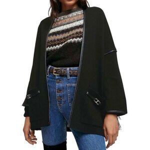 Maje Horsebit Belted Kimono-Style Cardigan $445 Retail